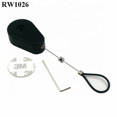 RUIWOR RW1026 Drop-shaped Retractable Tool Lanyard Pull Reel Plus Adjustable Stainless Steel Wire Loop Coated Silicone Hose