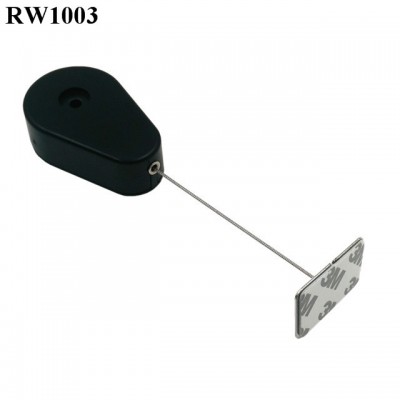 RUIWOR RW1003 Drop-shaped Anti Theft Pull Box with Steel Wire Plus Rectangular Adhesive Metal Plate for Retail Products Display