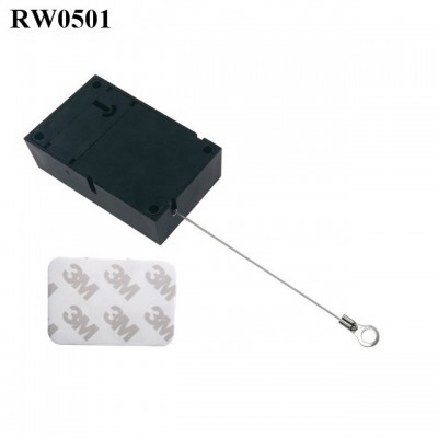 RuiWor RW0501 Cuboid Retracted Anti Theft Display Cord with Ring Terminal Cable End Install by 3M Adhesive Tape or Screw