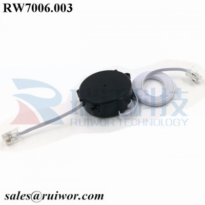 Retractable electric wire cable pull box single side pullout one side/one way with both RJ11 4P4C plugs